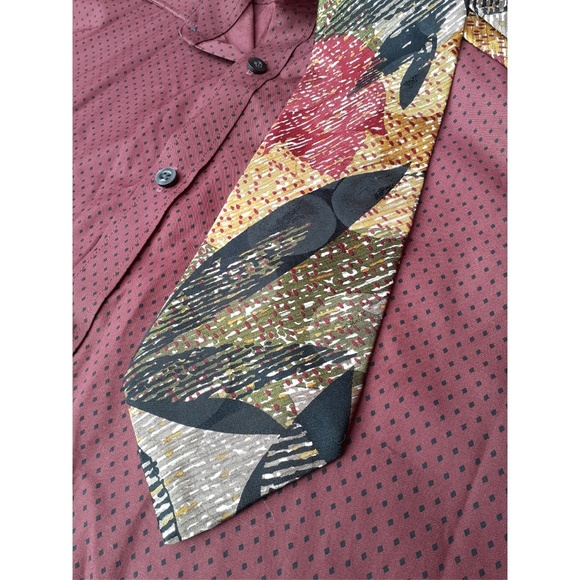 Dior Vintage Trending Italian Silk Tie Leaves - Picture 4 of 8